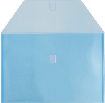 Blue Legal Booklet Plastic Envelopes (9 3/4 x 14 1/2) with Hook and Loop Closure