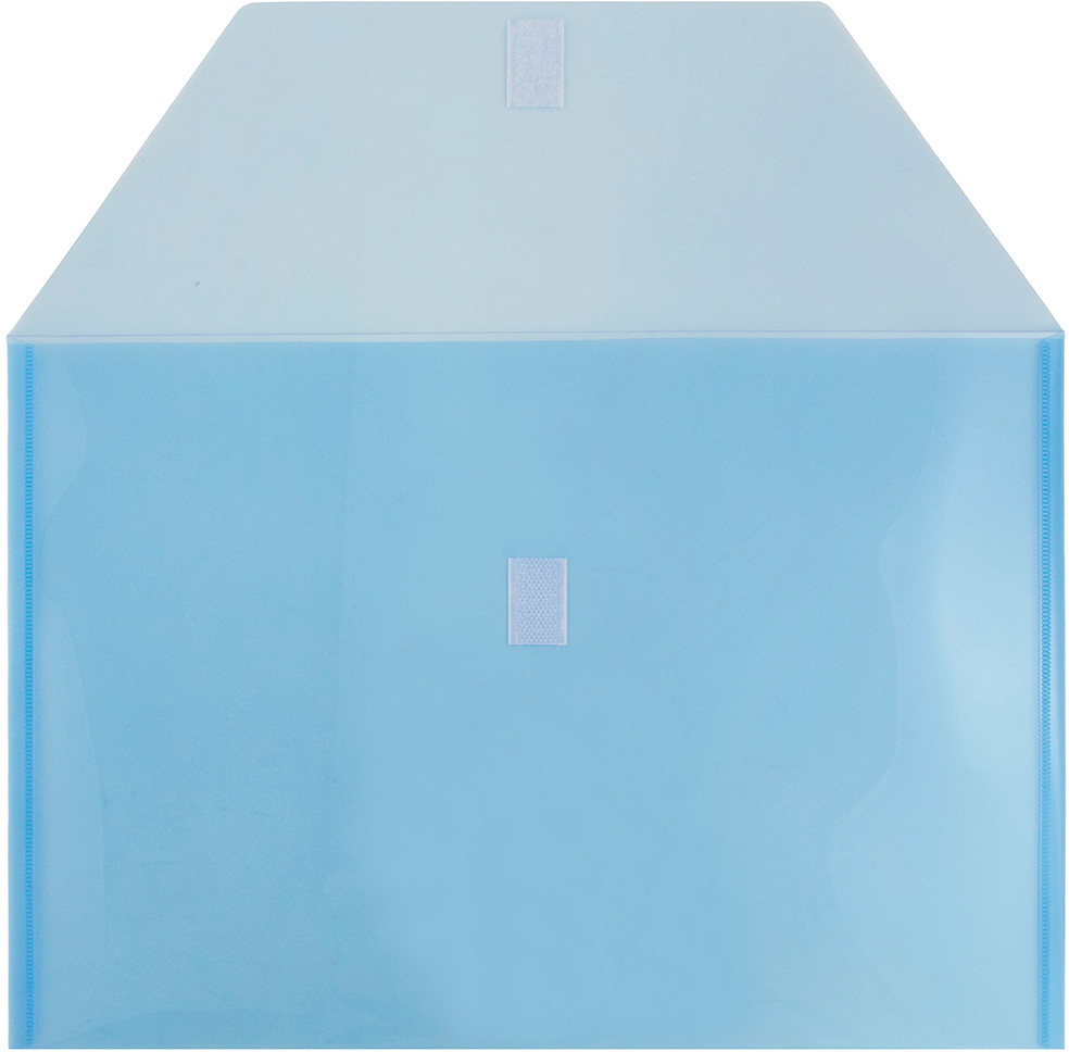 Blue Legal Booklet Plastic Envelopes (9 3/4 x 14 1/2) with Hook and Loop Closure
