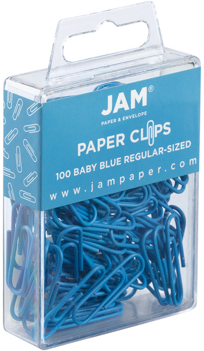 Baby Blue Standard Paper Clips - 100 Pack