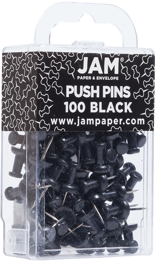 Black Pushpins - 100 Pack
