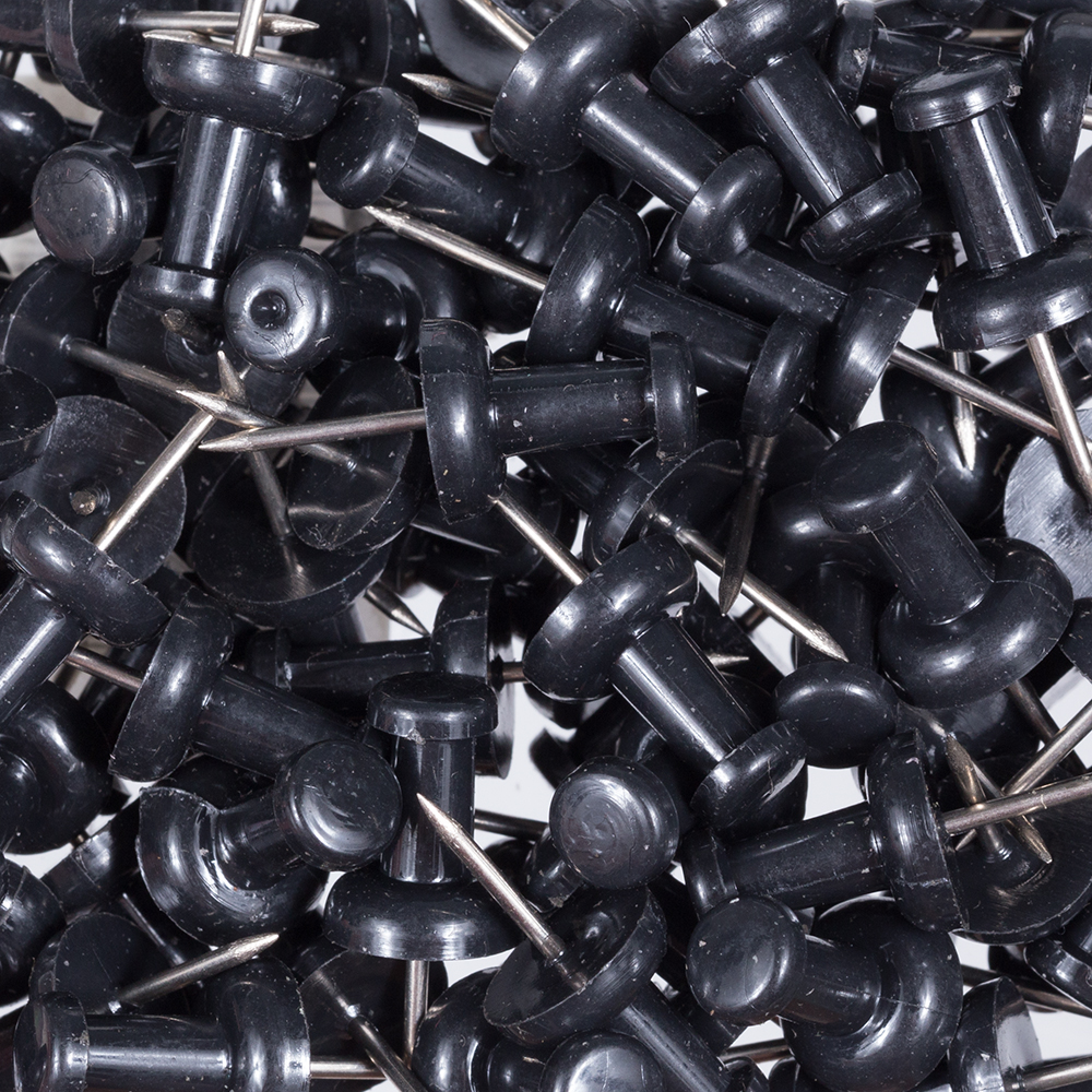 Black Pushpins - 100 Pack
