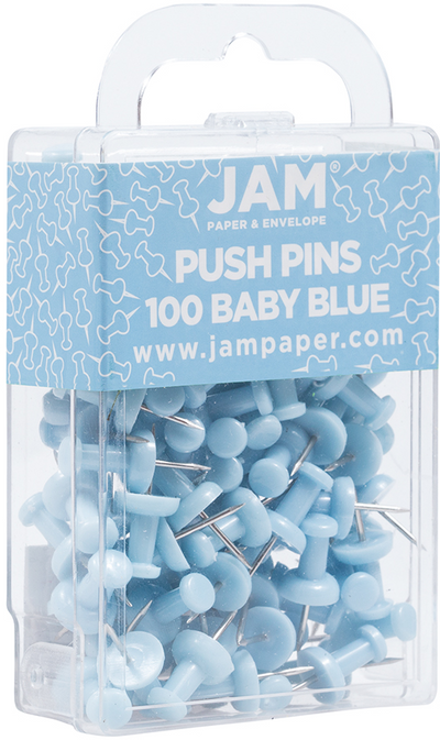 Baby Blue Pushpins - 100 Pack