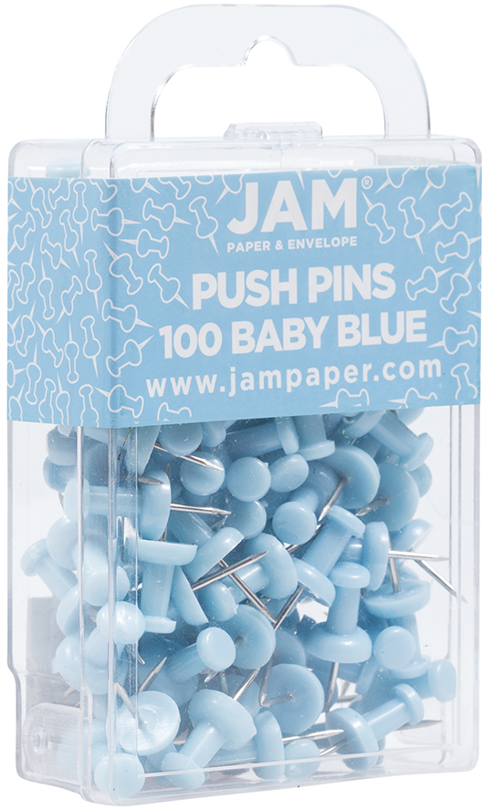 Baby Blue Pushpins - 100 Pack
