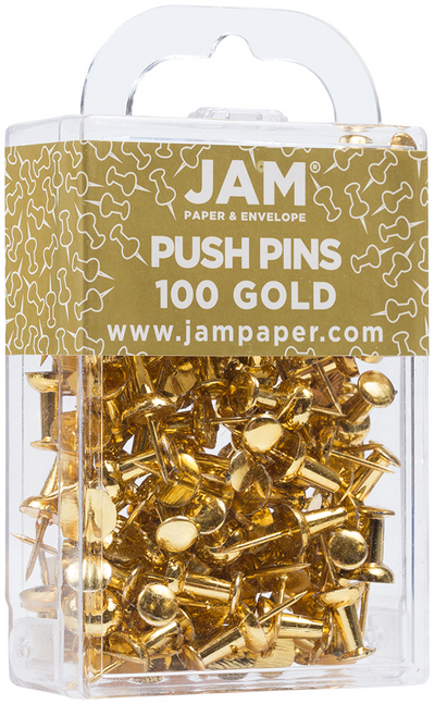 Gold Pushpins - 100 Pack
