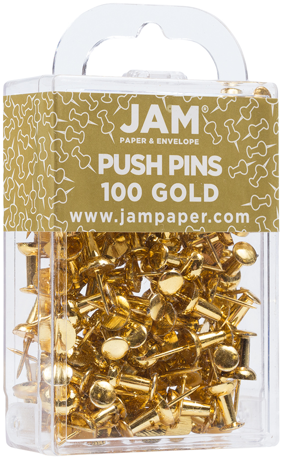 Gold Pushpins - 100 Pack