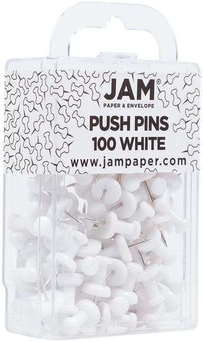 White Pushpins - 100 Pack