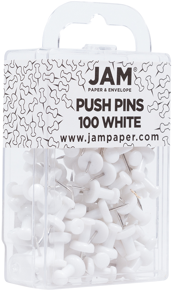 White Pushpins - 100 Pack