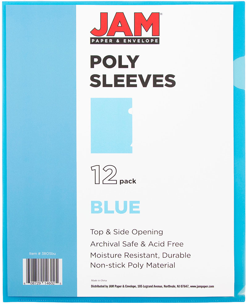 Blue 9 x 11 1/2 Plastic Sleeves