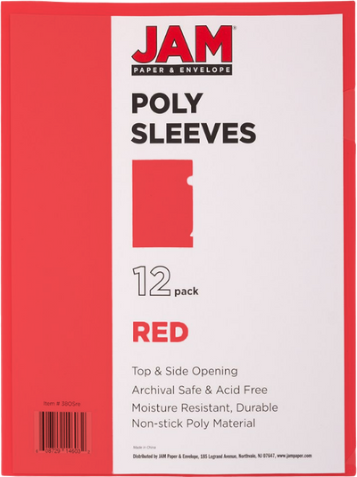 Red 9 x 11 1/2 Plastic Sleeves