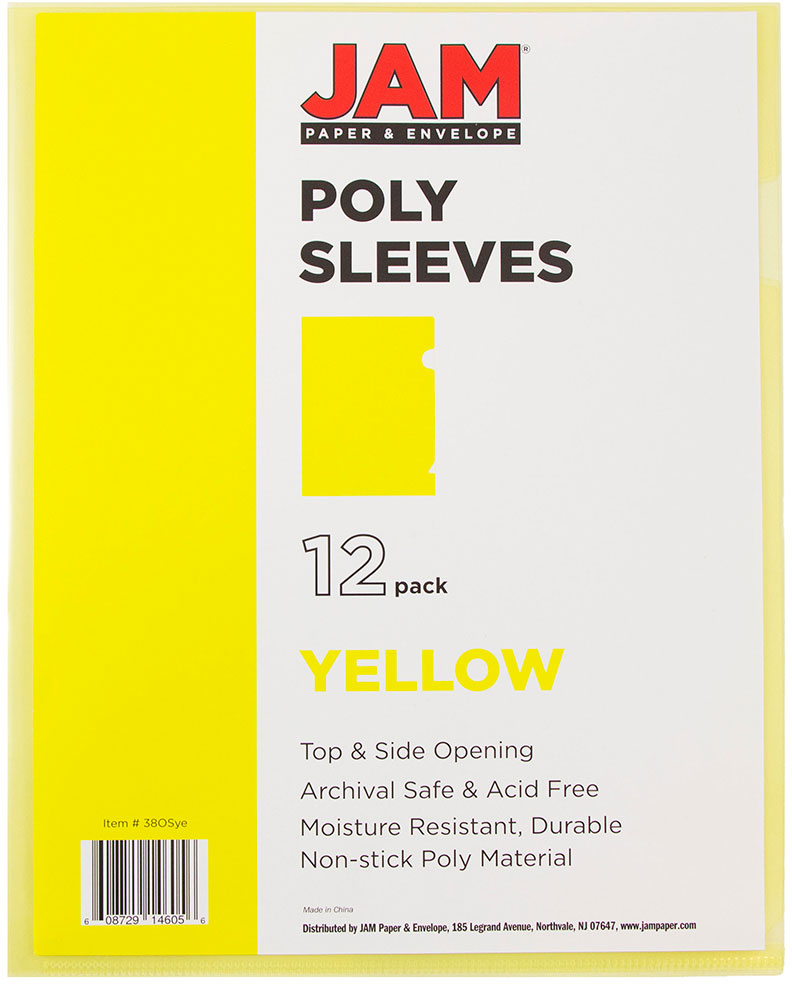 Yellow 9 x 11 1/2 Plastic Sleeves