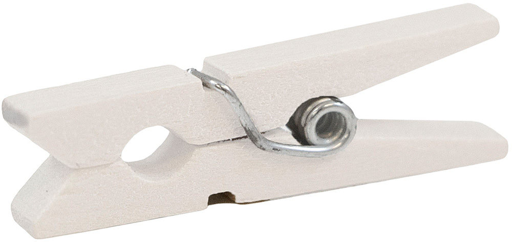 White Medium 1 1/8 Inch Wood Clips - 50 Pack