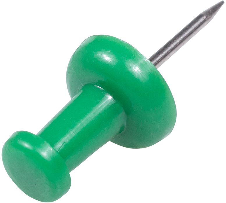 Green Pushpins - 100 Pack
