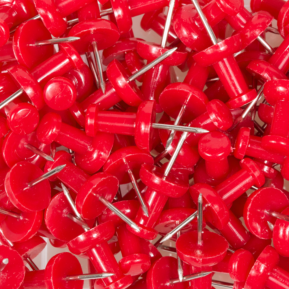 Red Pushpins - 100 Pack