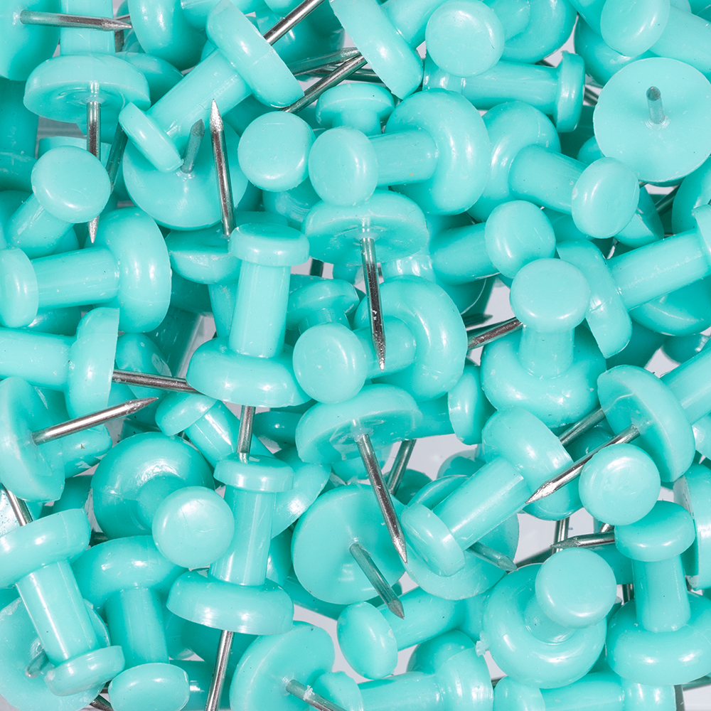 Teal Blue Teal Pushpins - 100 Pack
