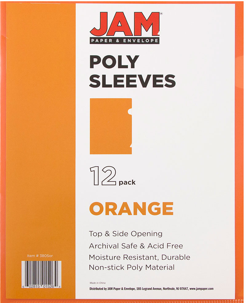 Orange 9 x 11 1/2 Plastic Sleeves