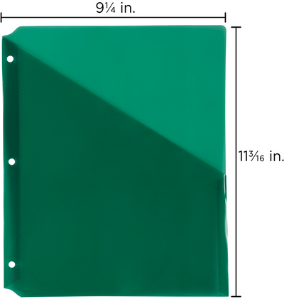 Green 9 1/4 x 11 3/16 Plastic Binder Sleeve
