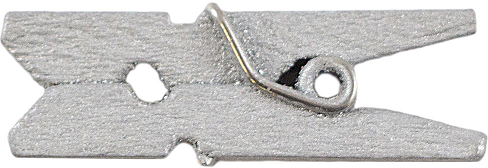Silver Small 7/8 Inch Wood Clips - 50 Pack