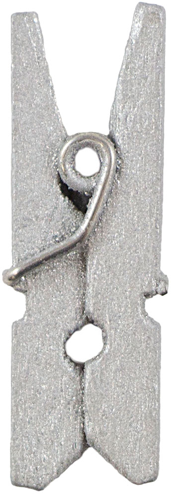 Silver Small 7/8 Inch Wood Clips - 50 Pack