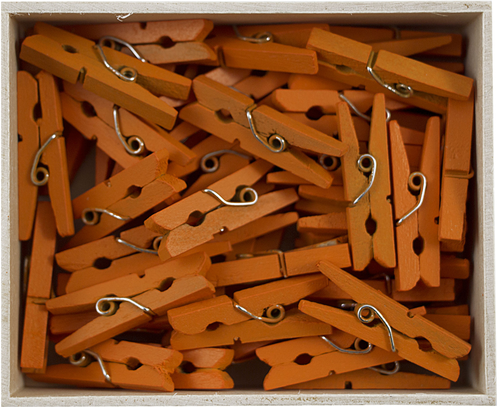 Orange Medium 1 1/8 Inch Wood Clips - 50 Pack