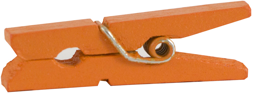 Orange Medium 1 1/8 Inch Wood Clips - 50 Pack