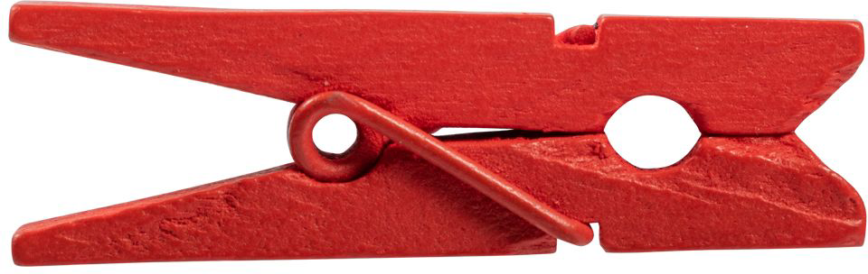 Bright Red Medium/Large 1 3/8 Inch Wood Clips - 20 Pack