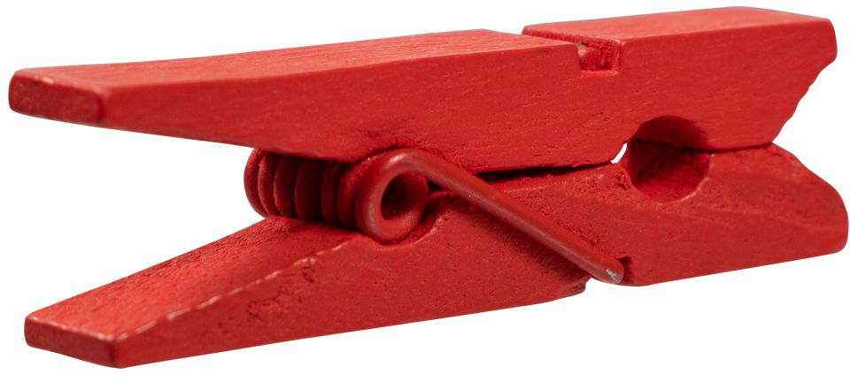 Bright Red Medium/Large 1 3/8 Inch Wood Clips - 20 Pack