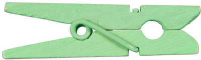 Mint Green Medium/Large 1 3/8 Inch Wood Clips - 20 Pack