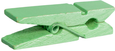 Mint Green Medium/Large 1 3/8 Inch Wood Clips - 20 Pack