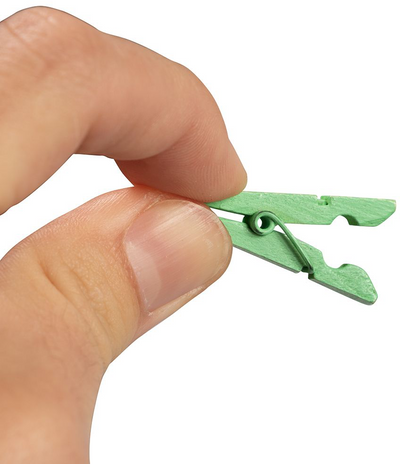 Mint Green Medium/Large 1 3/8 Inch Wood Clips - 20 Pack
