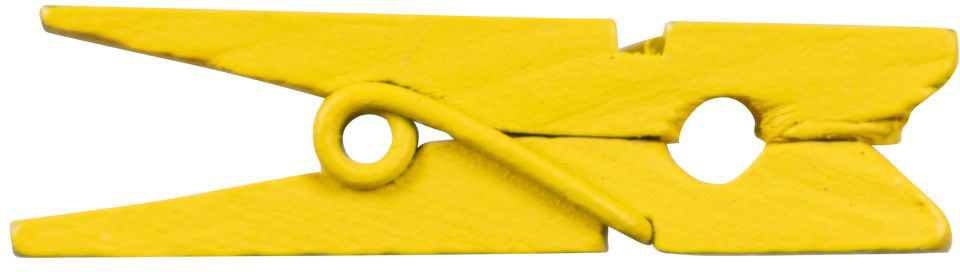 Bright Yellow Medium/Large 1 3/8 Inch Wood Clips - 20 Pack