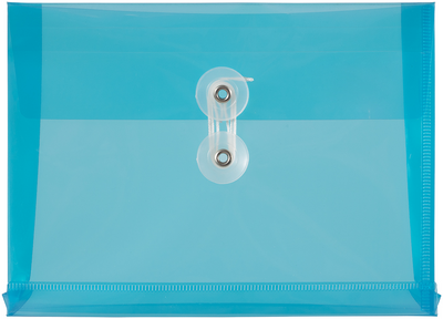 Assorted 5 1/2 x 7 1/2 Index Booklet Plastic Envelopes with Button & String - Pack of 24