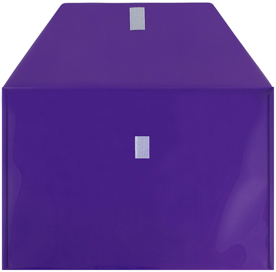 Purple Legal Booklet Plastic Envelopes (9 3/4 x 14 1/2) with Hook and Loop Closure