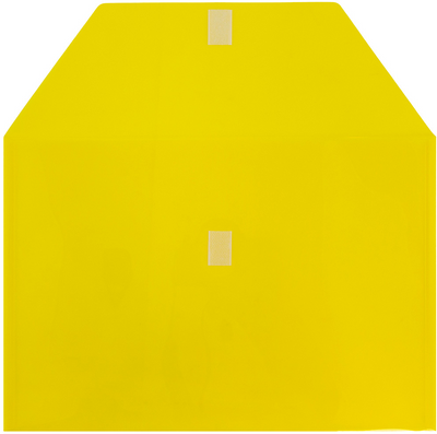 Yellow Legal Booklet Plastic Envelopes (9 3/4 x 14 1/2) with Hook and Loop Closure