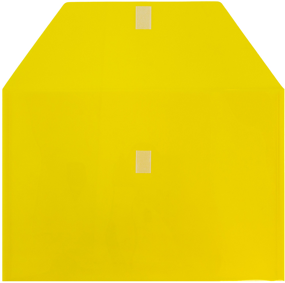 Yellow Legal Booklet Plastic Envelopes (9 3/4 x 14 1/2) with Hook and Loop Closure