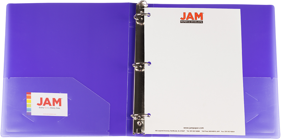 Purple Plastic 1 1/2 Inch 3-Ring Binder