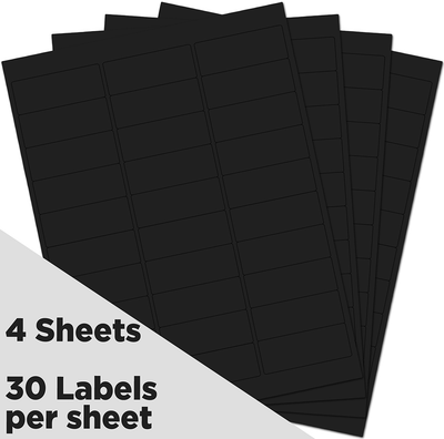Black 1 x 2 5/8 Return Address Labels