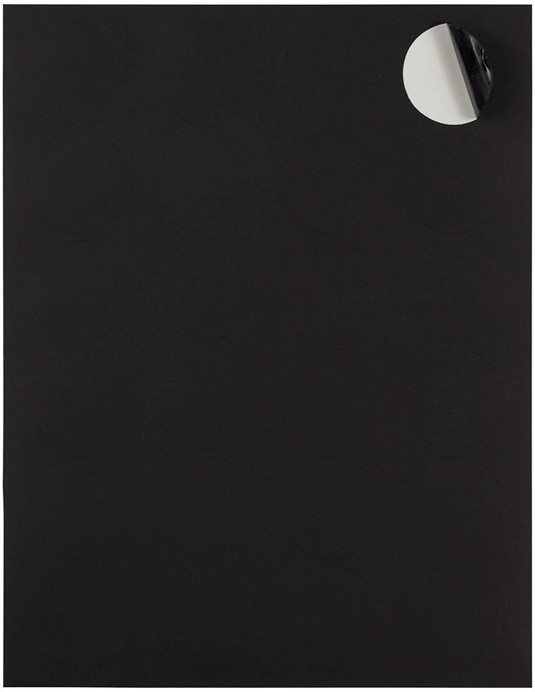 Black Medium 1 2/3 Inch Round Labels