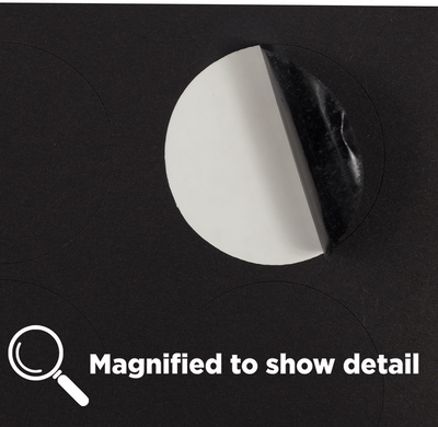 Black Medium 1 2/3 Inch Round Labels