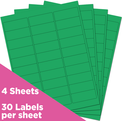 Green 1 x 2 5/8 Return Address Labels