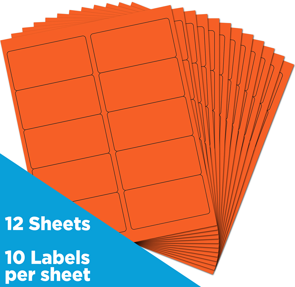 Orange 2 x 4 Address Labels