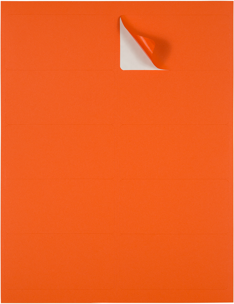 Orange 2 x 4 Address Labels