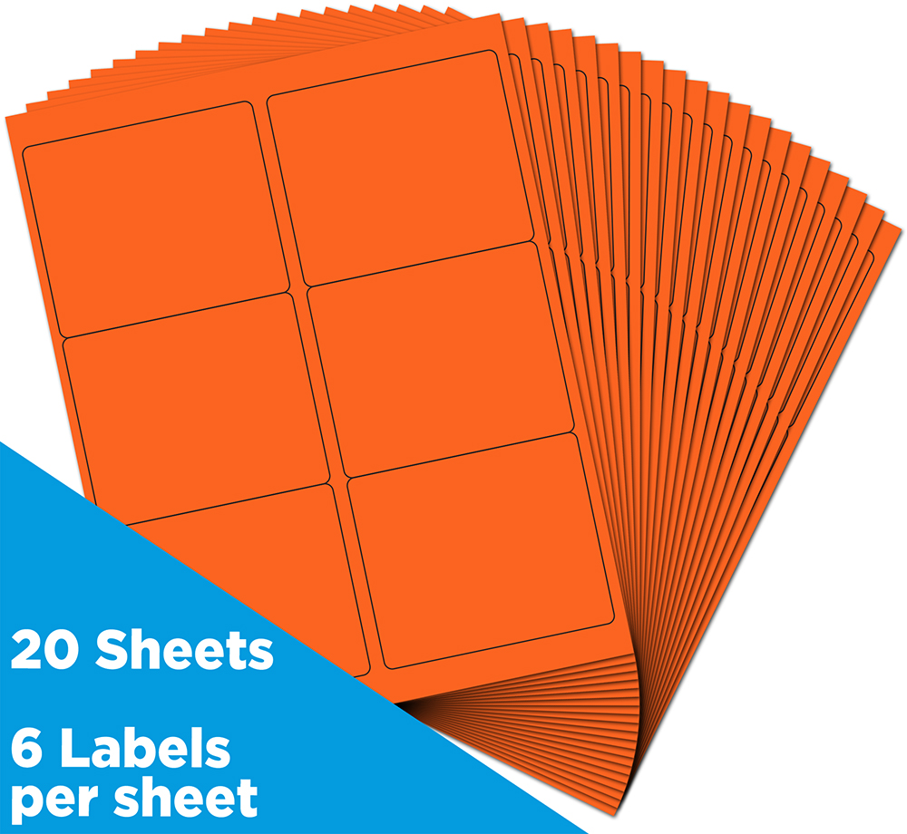 Orange 3 1/3 x 4 Shipping Labels