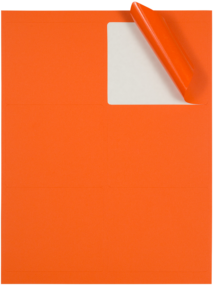 Orange 3 1/3 x 4 Shipping Labels