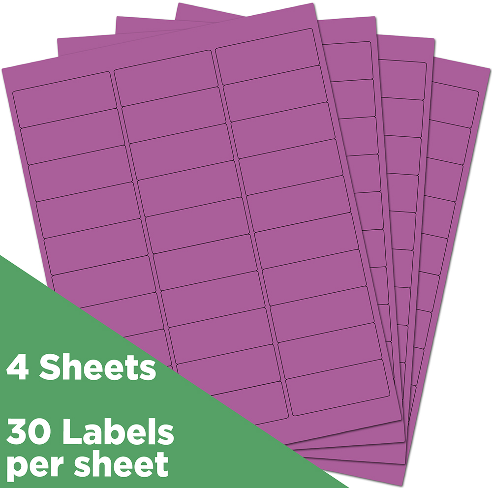 Violet Purple 1 x 2 5/8 Return Address Labels