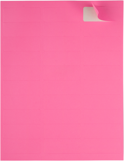 Ultra Pink 1 x 2 5/8 Return Address Labels