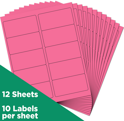 Ultra Pink 2 x 4 Address Labels