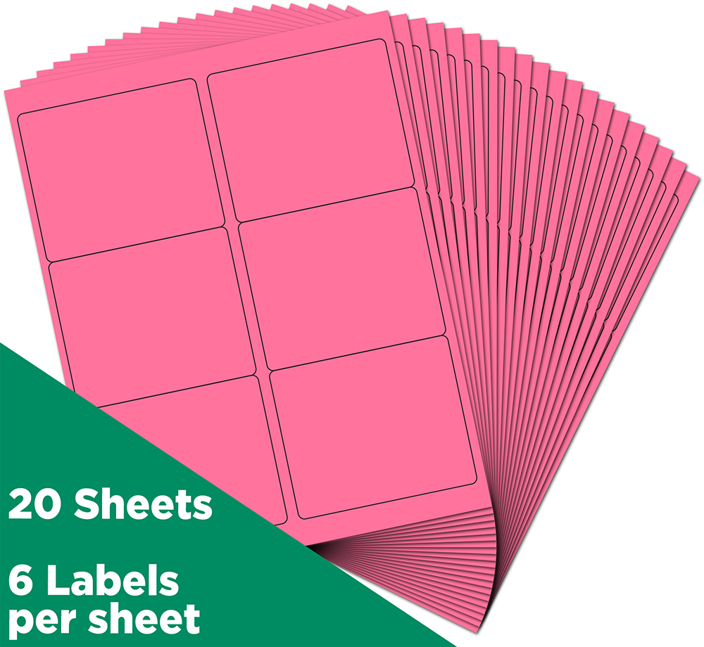 Ultra Pink 3 1/3 x 4 Shipping Labels