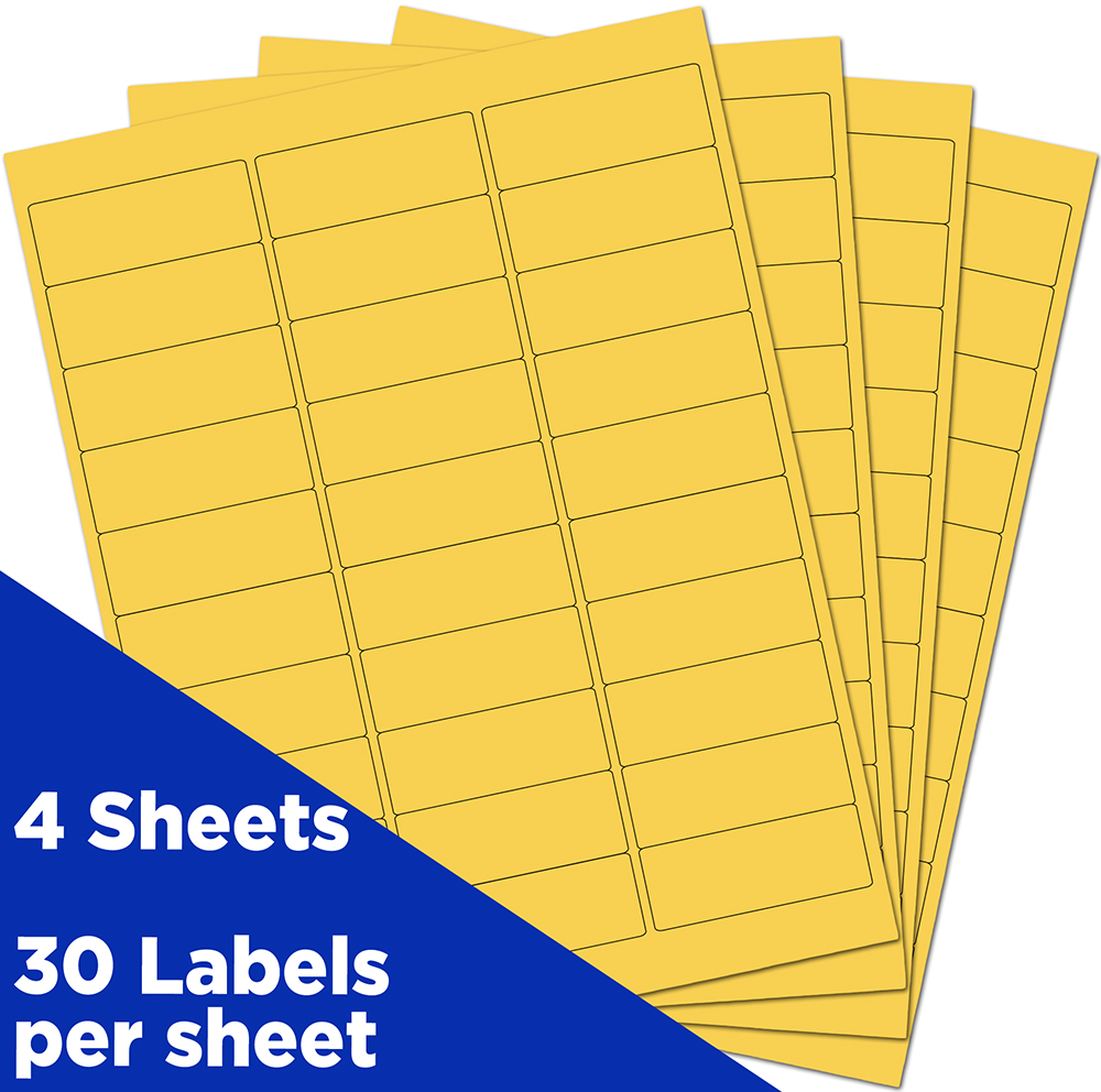 Yellow 1 x 2 5/8 Return Address Labels