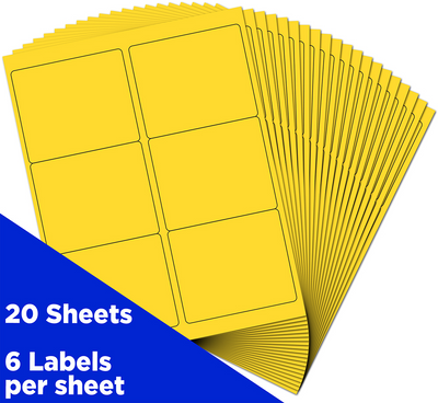 Yellow 3 1/3 x 4 Shipping Labels