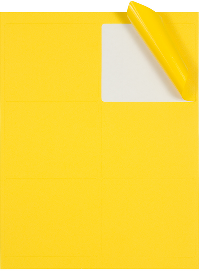 Yellow 3 1/3 x 4 Shipping Labels
